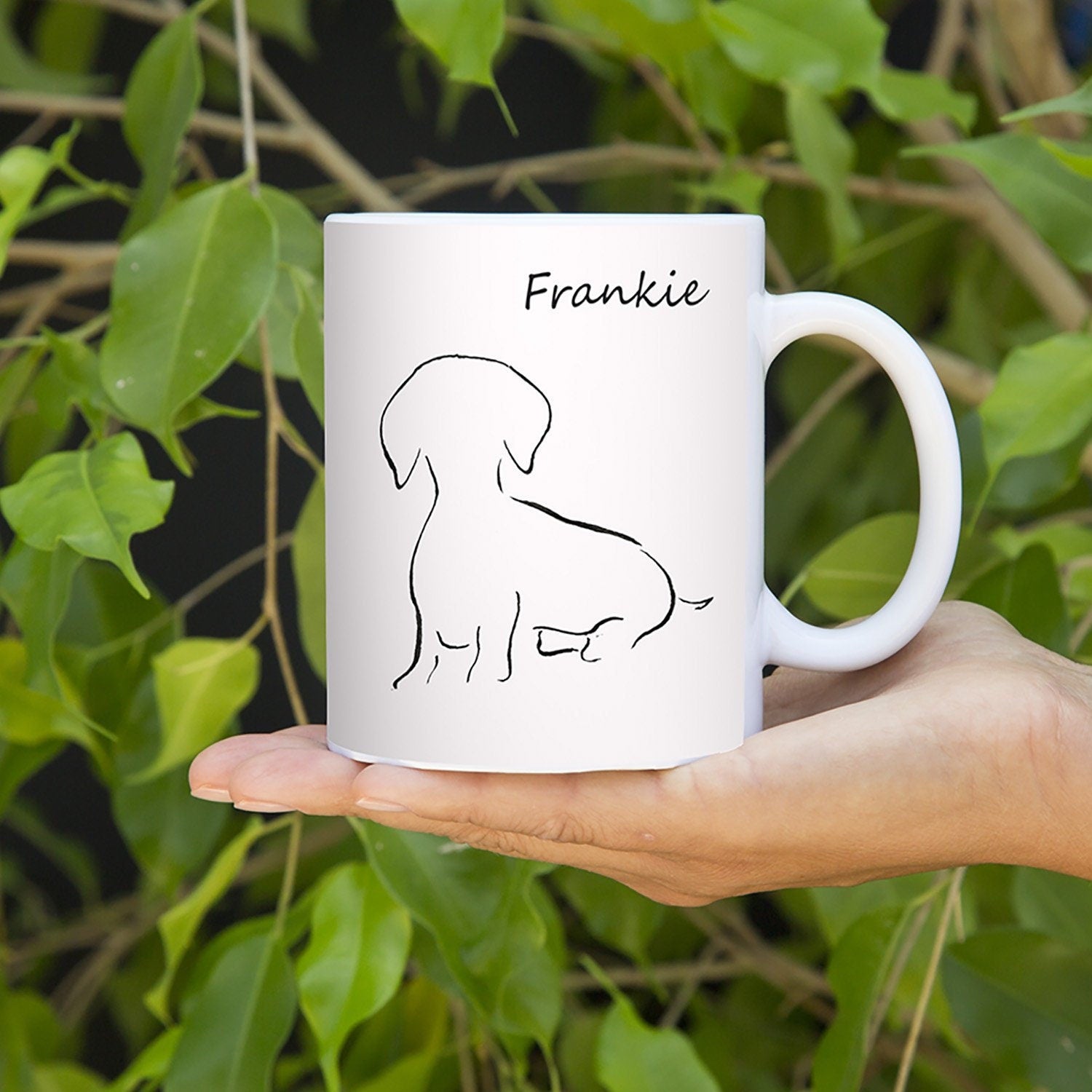 Dachshund Mug, Weiner Dog, Minimalist Decor, Dog Coffee Mug, Dog Coffee Cup, Dog Lovers Gift, Ceramic Coffee Mug, Pet Lover, Dog Gift Ideas