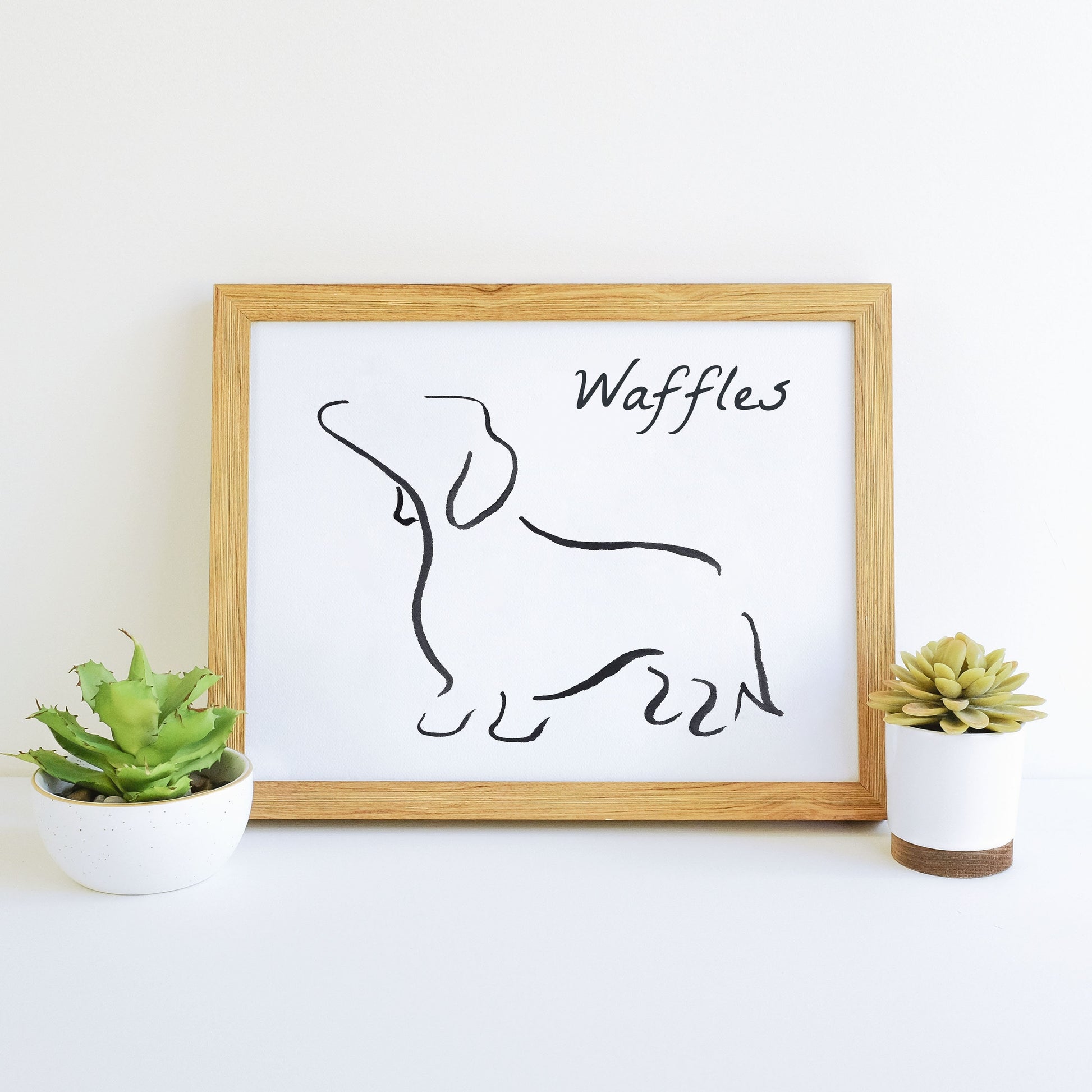 Sausage Dog Wall Art, dachshund Gift for Dog Mom, Dog Lover Gift. Weiner Dog Abstract Art, Pet Portrait Housewarming Gift, Dog Home Decor